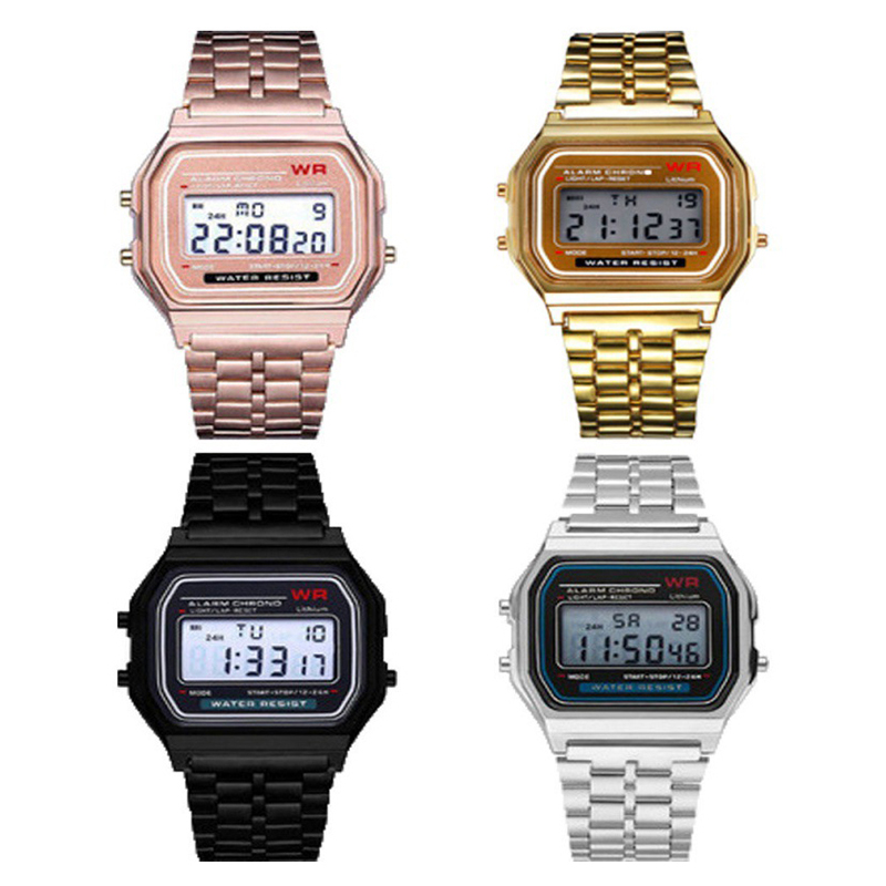 Electronics Gadgets For Men - Светодиодные часы с ремешком из нержавеющей