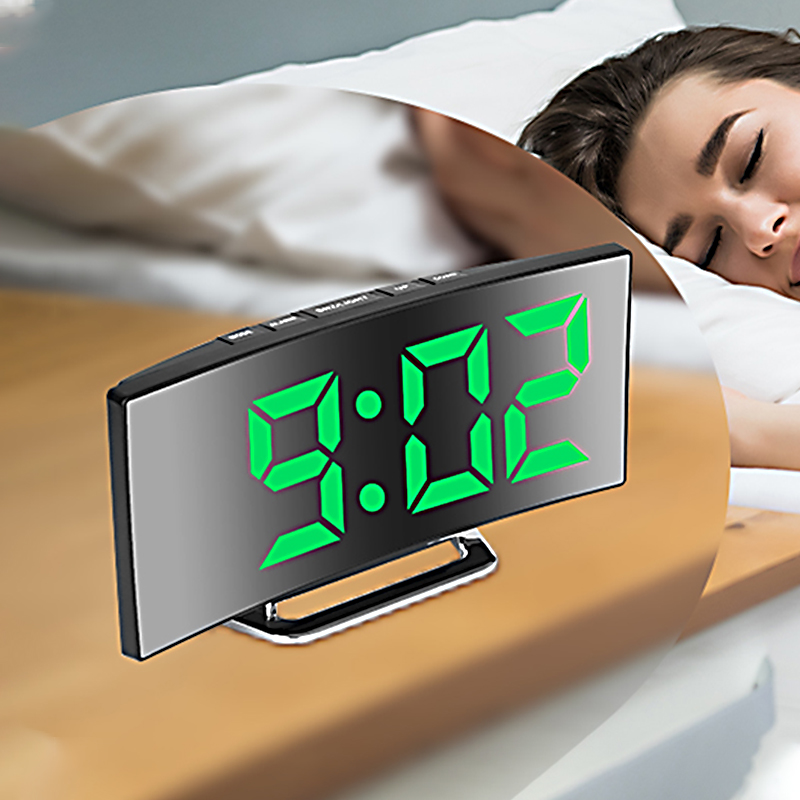 Electronic Gadgets For Home - Светодиодный цифровой будильник с изогнутым экраном,
